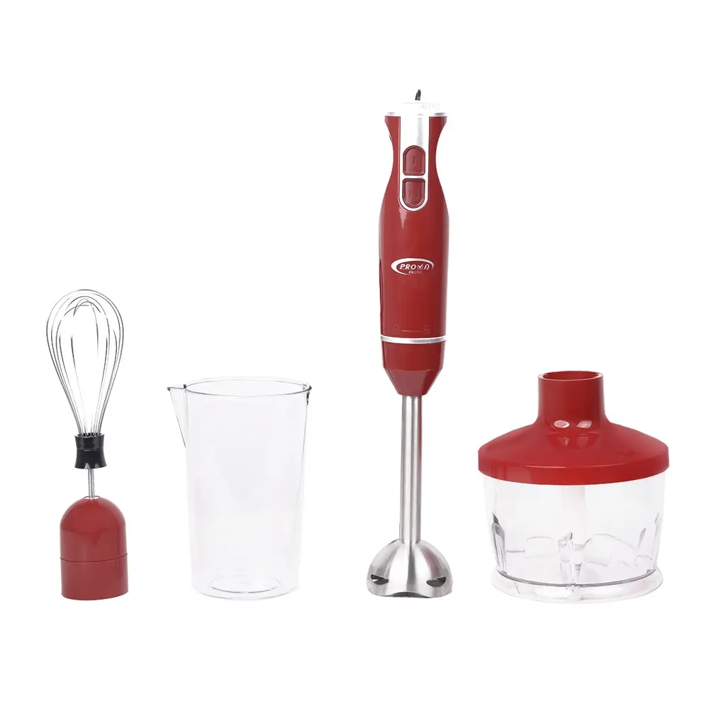 Mixeur Plongeant 4en1 Prova Rouge 600W