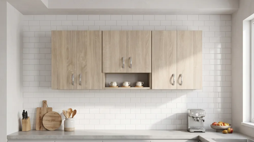 [MEP03-1P] Élément haut mural pour cuisine – 3 pièces Avec Niche 1.5m